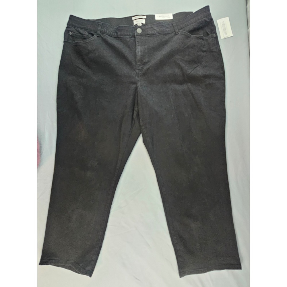 Westbound Woman Fit Formula fit Straight Leg Jeans Black Size 24W Short NWT L308
